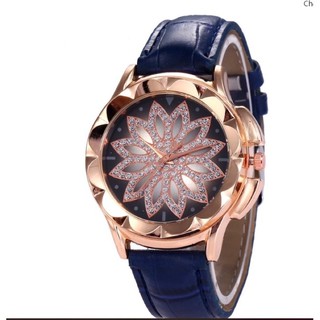 Đồng hồ nữ Quartz dây da mặt hình hoa