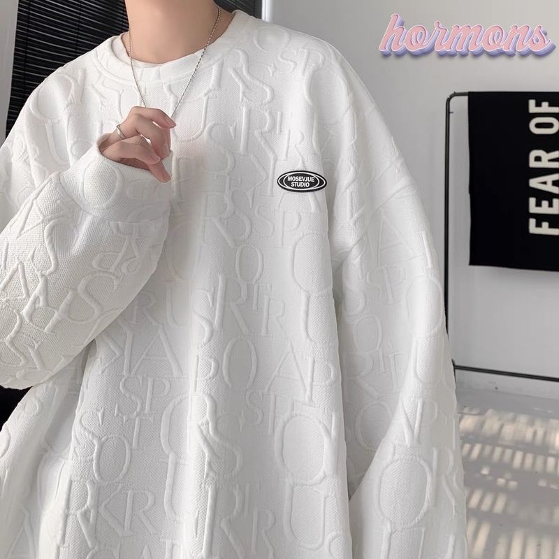 Áo sweater form rộng màu trơn thời trang đường phố cho cặp đôi | BigBuy360 - bigbuy360.vn