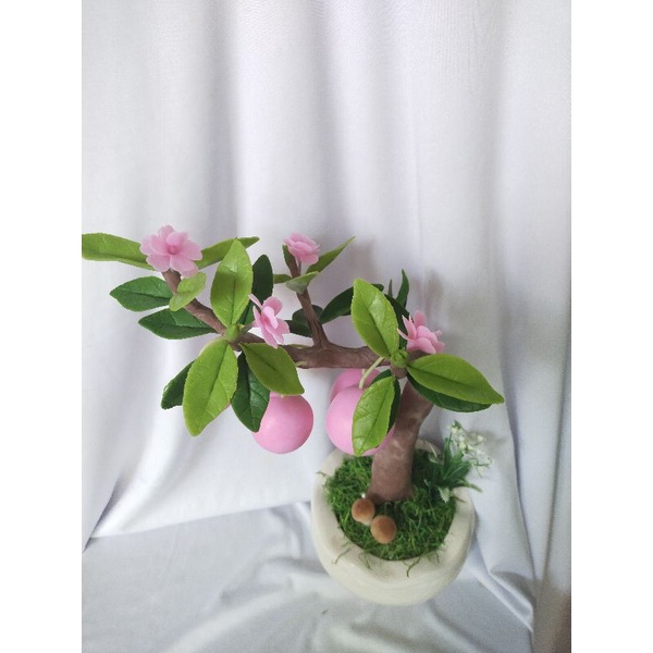 Mẫu đào tiên đất sét cao 32cm
