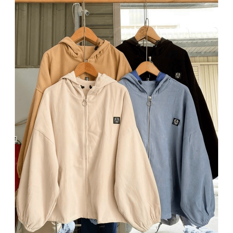 Áo Khoác Nữ Da Lộn 2 Lớp Dày Dặn Logo Thêu Form Rộng Siêu Hot - TP19 [NewUnisex]