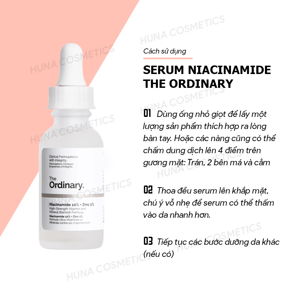 SERUM NGĂN NGỪA MỤN, SÁNG DA NIACINAMIDE 10% + ZINC 1% THE ORDINARY 30ml 60ml