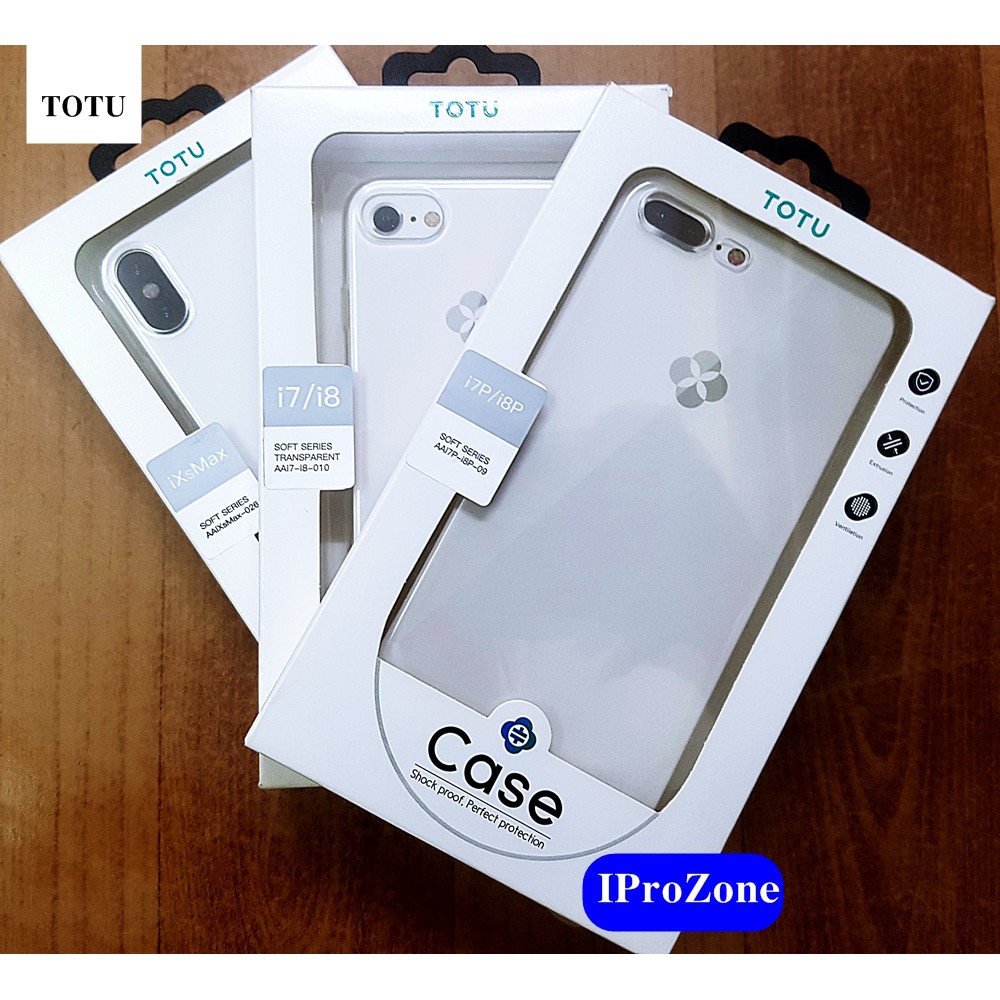 Ốp chính hãng TOTU trong suốt, chống ố ,chống bám bẩn các đời IPhone  7/7Plus/8/8Plus . IPhone X , XS ,XS Max