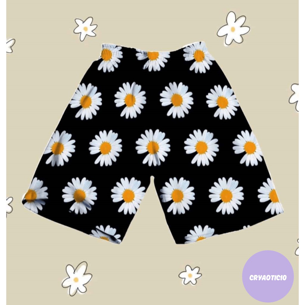 Quần short cartoon hoa cúc daisy short pant unisex cryaotic10