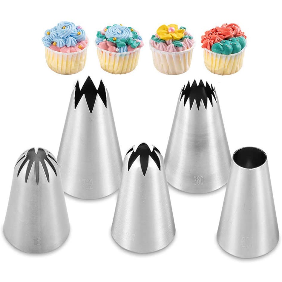 Đầu Kim Loại Cỡ Lớn Dùng Để Nặn Bơ/Bơ/Bánh cupcake Nhiều Kiểu Dáng