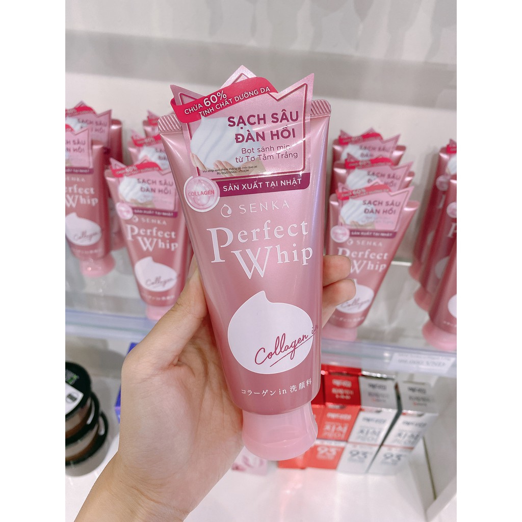 (NK Chính Hãng) (Mẫu Mới) Sữa Rửa Mặt Senka Perfect Whip Collagen In