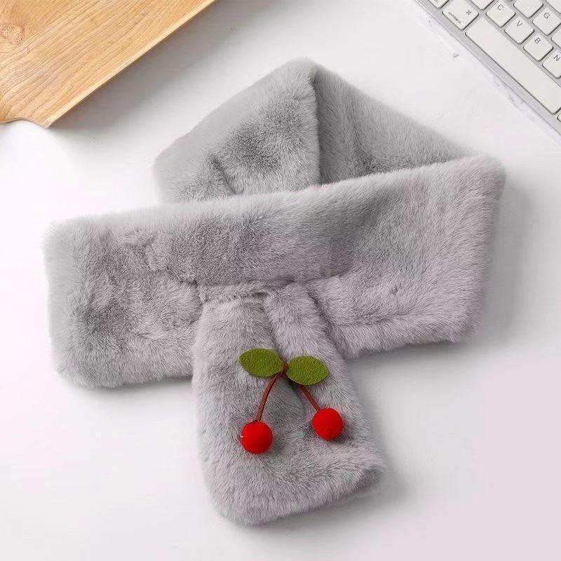 Khăn lông quàng cổ quả cherry dành cho bé gái cực dễ thương mã T42
