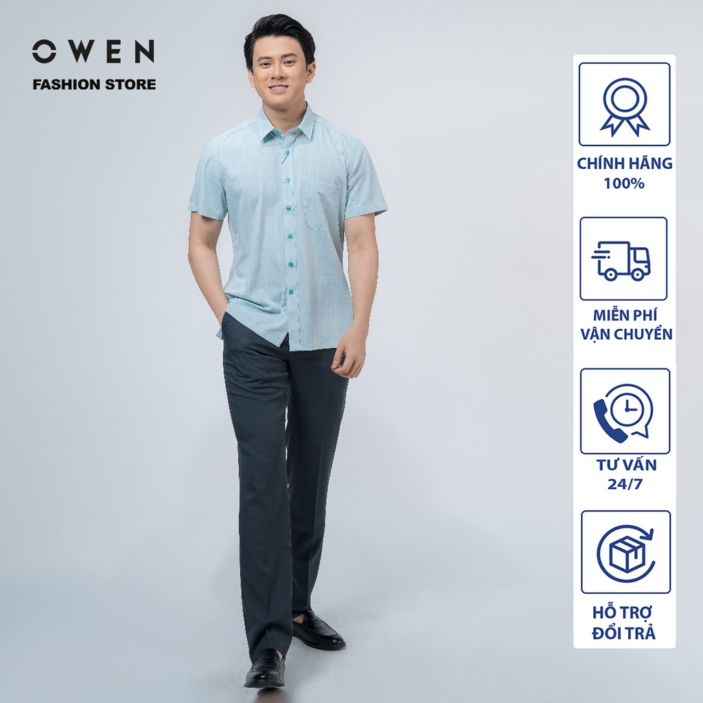 OWEN -  Áo sơ mi cộc tay dáng Bodyfit sợi Tre - Mã BA220072NT - OWEN Flagship Store