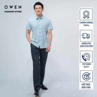 OWEN - (FREESHIP) Áo sơ mi cộc tay dáng Bodyfit sợi Tre - Mã BA220072NT - OWEN Flagship Store