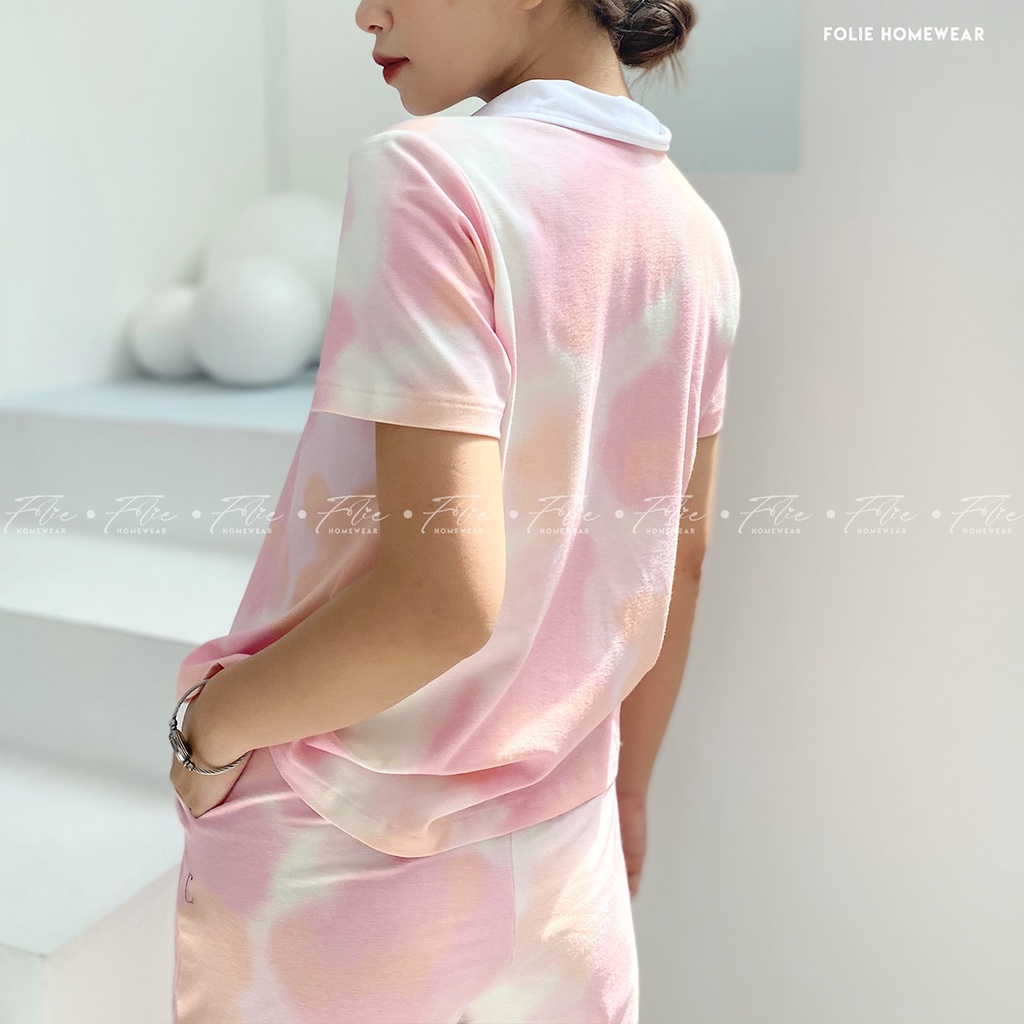[Chính hãng]FolieHomewear Đồ mặc nhà áo ngắn tay quần lửng chất liệu thun cotton FB107.1 | BigBuy360 - bigbuy360.vn
