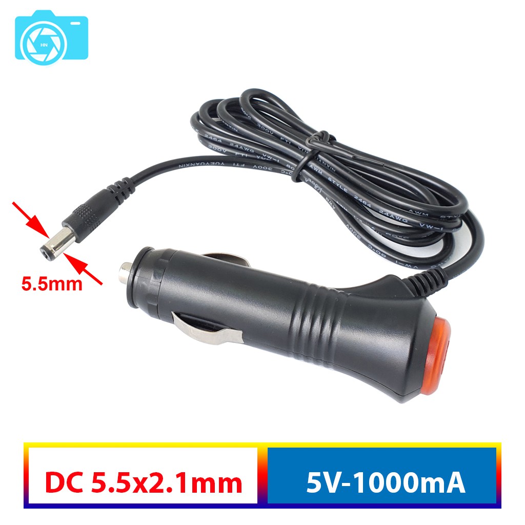 Tẩu cấp nguồn cho màn hình, camera căn lề, camera lùi, chân tròn đầu cắm 5.5x2.1mm, có công tắc tắt mở | BigBuy360 - bigbuy360.vn