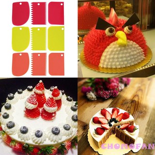 Set 3 dao chà láng bánh kem bằng nhựa tiện dụng