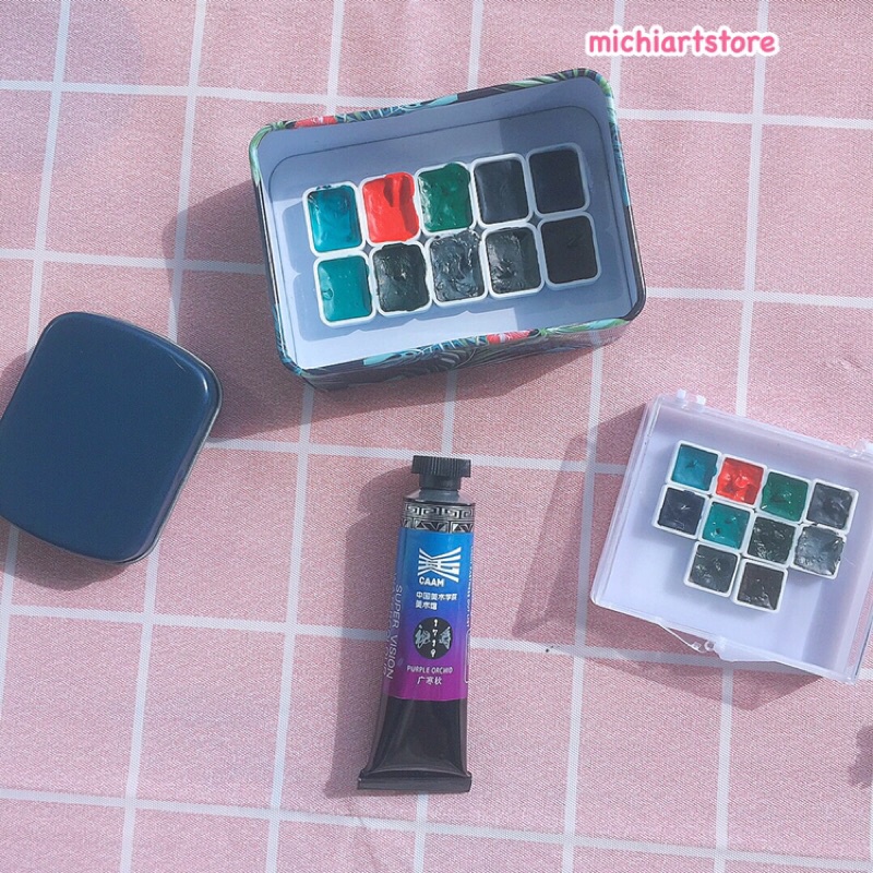 Pocket màu nước Super Vision tách lớp khoáng thạch set mới full mã 0,5ml 1ml - Thị Tước CAAM