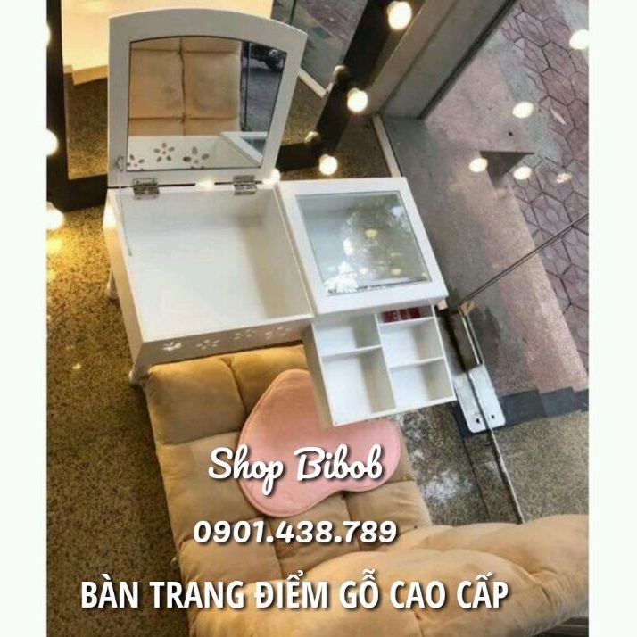 BÀN TRANG ĐIỂM NGỒI BỆT - GỖ CAO CẤP