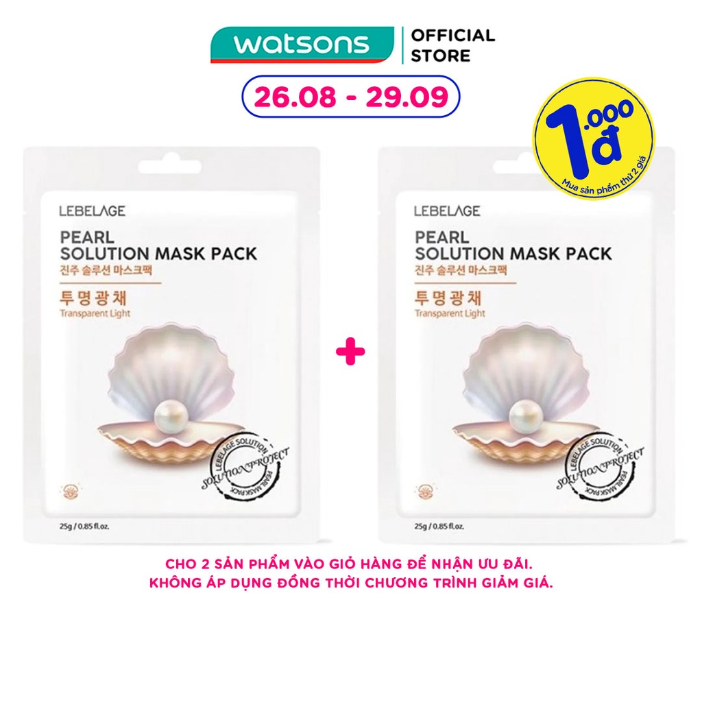 Mặt Nạ Lebelage Pearl Solution Mask Pack Transparent Light Chiết Xuất Ngọc Trai 25g