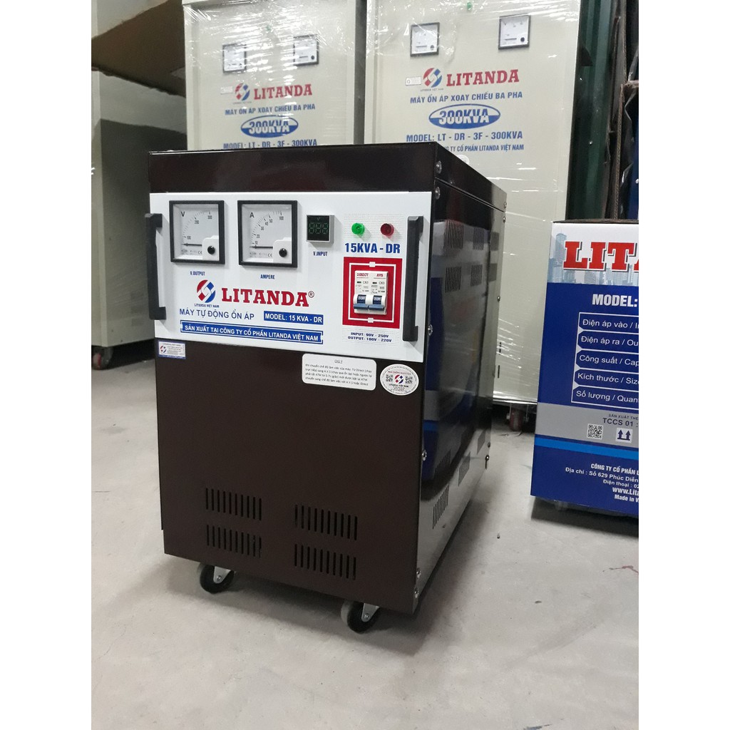 Ổn Áp Litanda 15KVA 1 Pha 15KW Dải 90V-250V Đời Mới Nhất