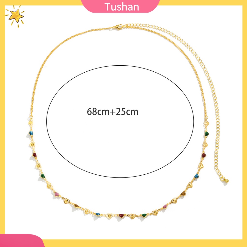 [TS] - - Chuỗi Dây Xích Kim Loại Đeo Thắt Lưng Nhiều Màu Sắc Có Thể Điều Chỉnh Hình Trái Tim