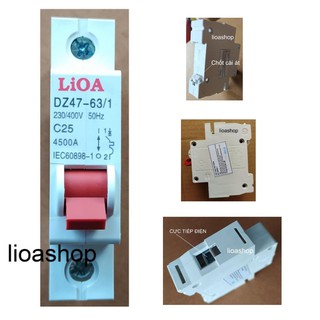 Attomat 1 cực lioa 6a-63a dòng át cài.