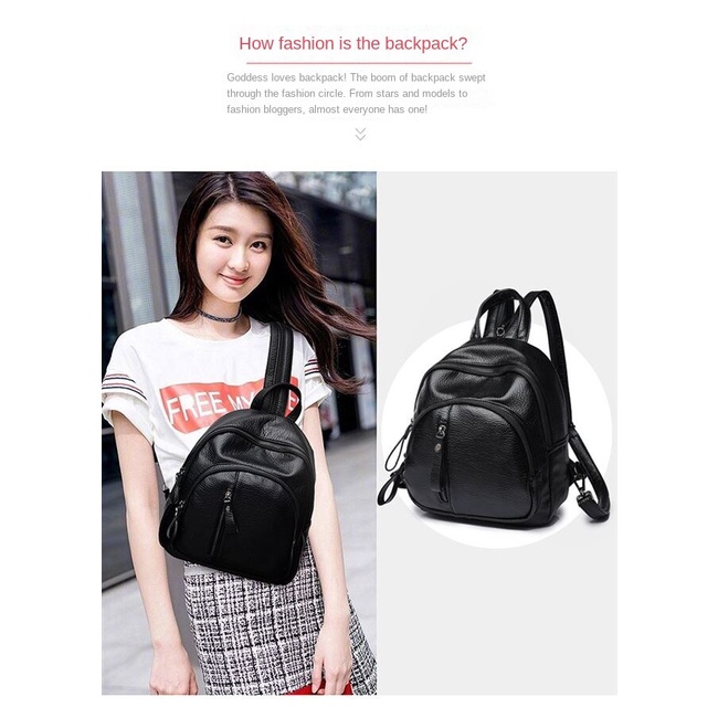 Ba Lô Da Mềm Mini Đơn Giản Thời Trang Phong Cách Hàn Quốc Cho Nữ