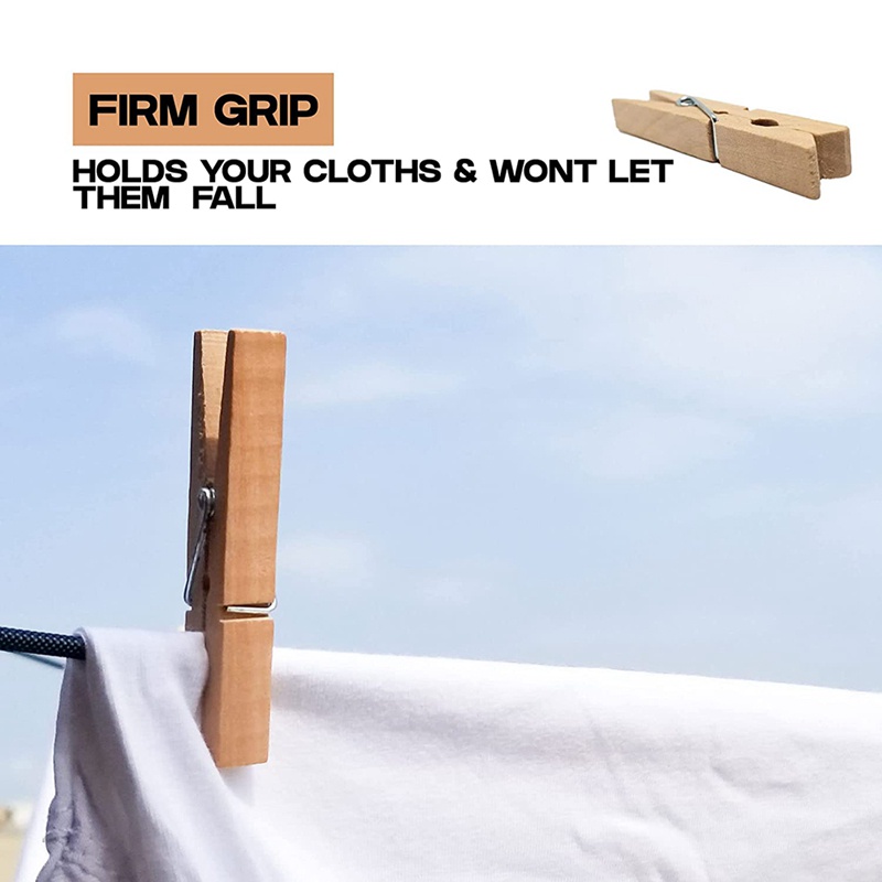 Kẹp Phơi Quần Áo Bằng Gỗ Có Lò Xo Chịu Được Sức Nặng