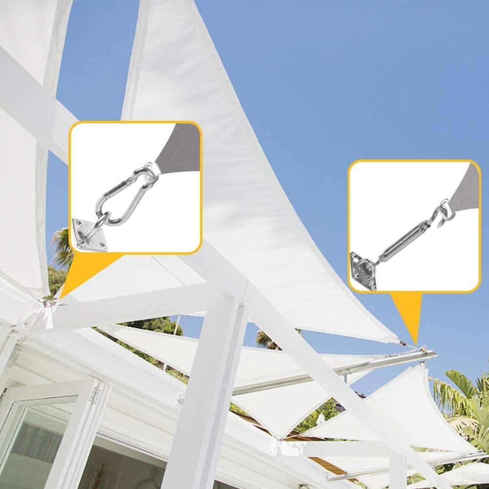 Bộ Móc Treo Tấm Che Nắng Hình Chữ Nhật/Tam Giác Bằng Thép Không Gỉ 304 Cho Sân Vườn