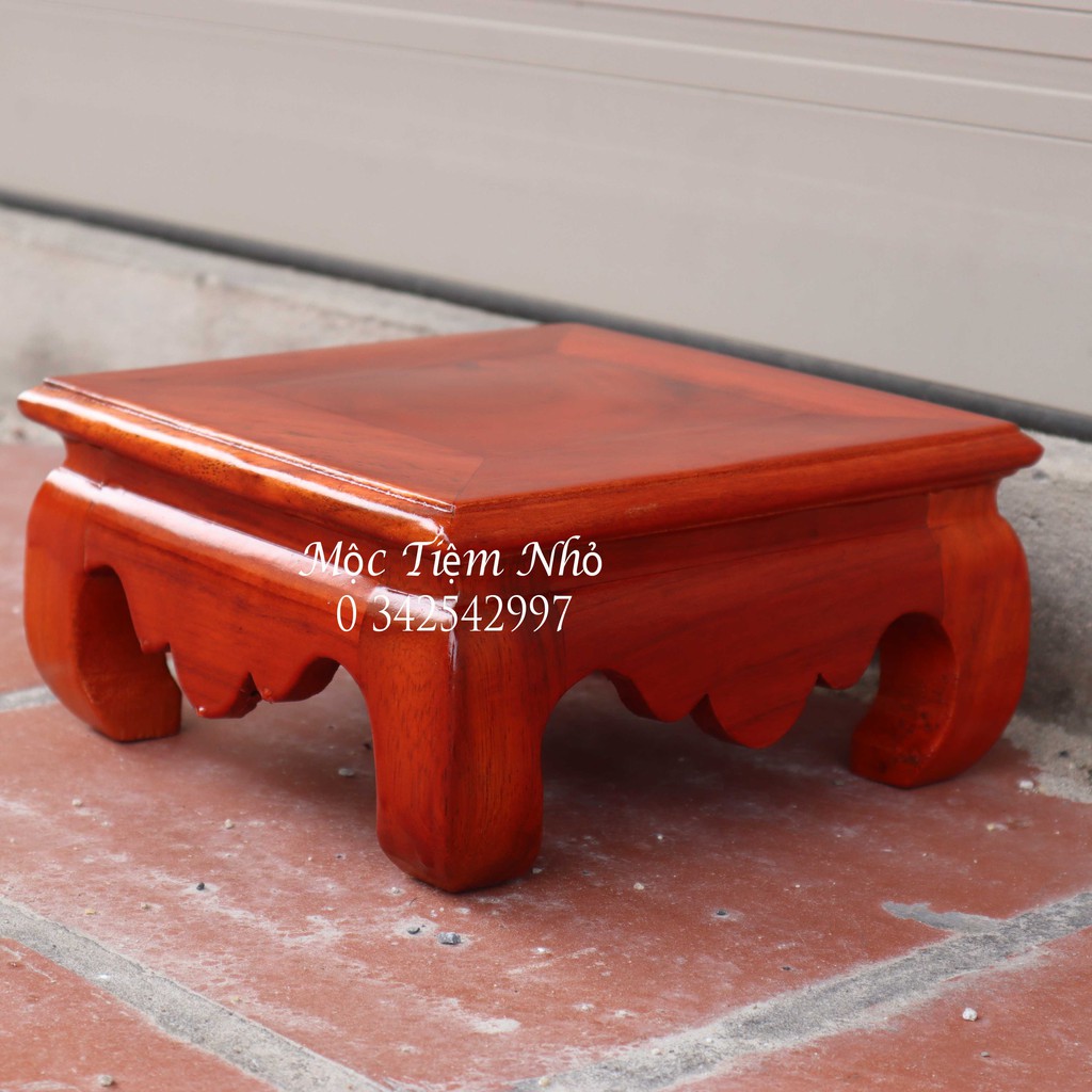 Đế chân quỳ gỗ hương-Kỷ vuông gỗ-Đôn gỗ hương cao 8cm