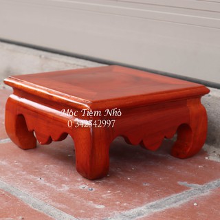 Đế chân quỳ gỗ hương-Kỷ vuông gỗ-Đôn gỗ hương cao 8cm