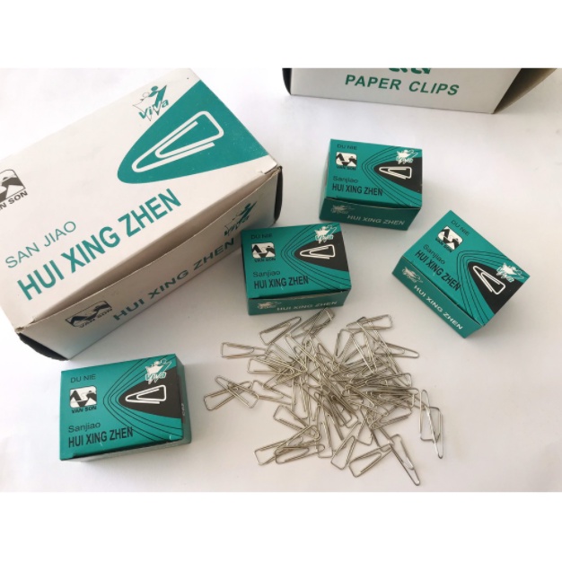 1 HỘP LỚN Kẹp Giấy Tam Giác C62 - 10 HỘP NHỎ