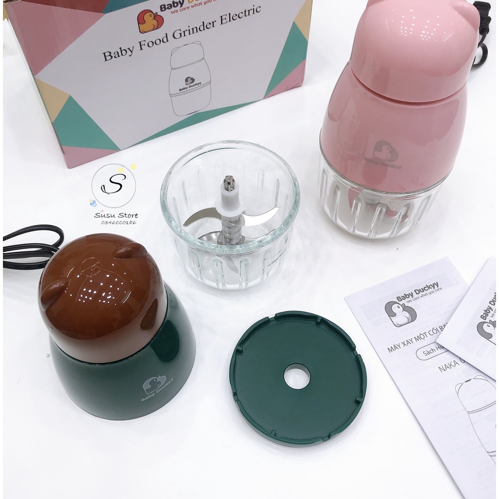 (Chính hãng) Máy xay 6 lưỡi dao xay thịt đa năng,  ăn dặm cho bé, xay cháo, sinh tố Baby Duckky