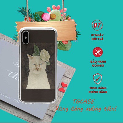 Vỏ ốp nghệ thuật mèo nữ tính TG Case Hàng cao cấp cho các loại Iphone CAT20210040