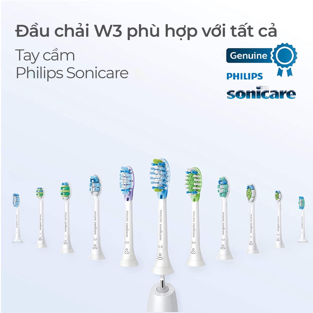 Đầu thay bàn chải điện làm trắng răng Philips Sonicare W, W3