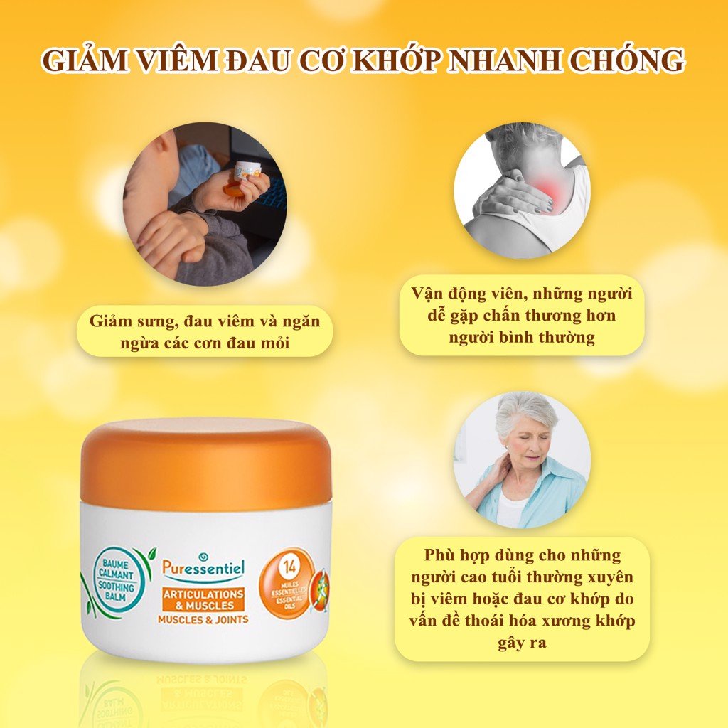 Sáp giảm đau cơ khớp, đau cơ bắp chân, cổ tay Puressentiel 30ml, thành phần từ từ tinh dầu hạt