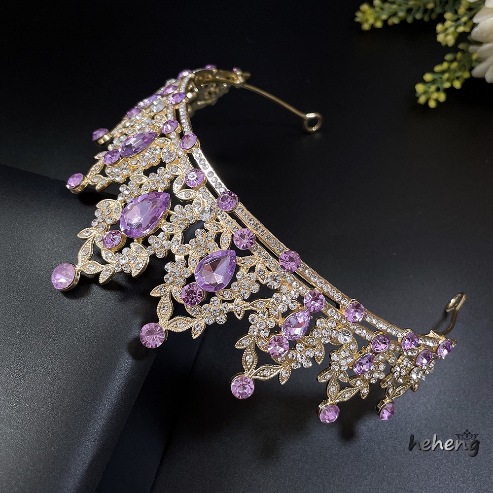 Cài Tóc Hình Vương Miện Baroque Đính Đá Nhiều Màu Sắc Bằng Hợp Kim Dành Cho Cô Dâu / Tiệc Sinh Nhật