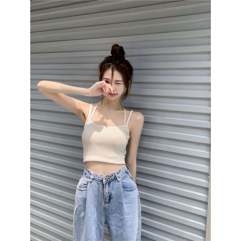 Áo Dệt Kim Hai Dây Thời Trang Cá Tính Cho Nữ