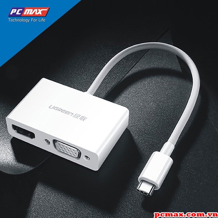 Cáp chuyển đổi USB Type-C to HDMI VGA Ugreen 30843 - Hàng Chính Hãng