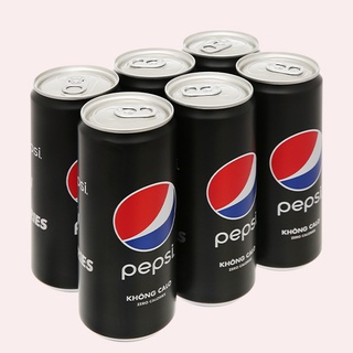 Lốc 6 lon nước ngọt pepsi không calo lon 320ml / nước ngọt có gas pepsi không calo 320ml