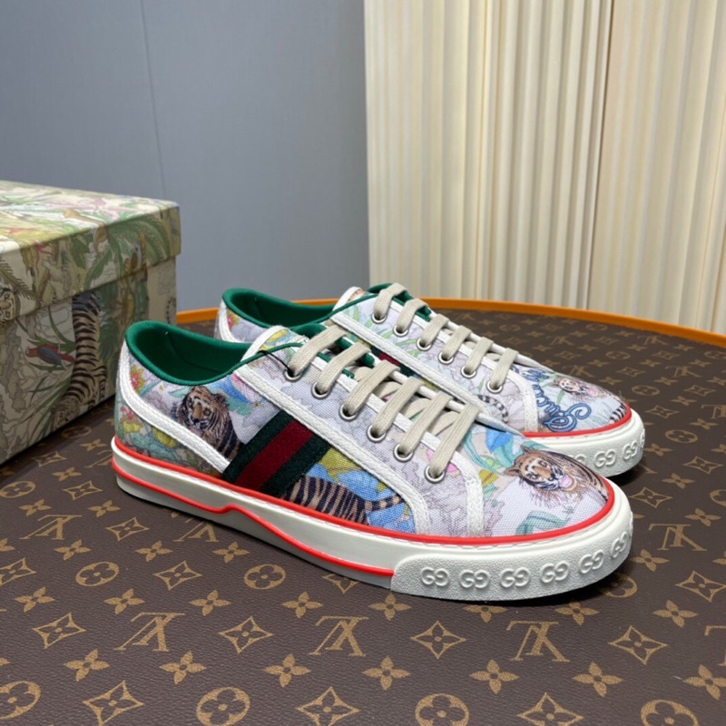 Giày thể thao cho nam và nữ cao cấp thương hiệu Gucci GC/GG hoạ tiết con hổ mẫu mới trẻ trung phong cách