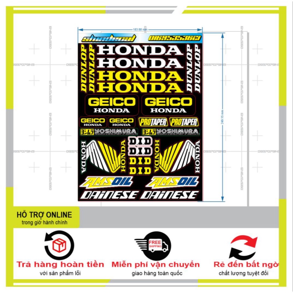 LOGO STICKER CÁNH CHIM TRẮNG VÀNG - DUNG DECAL
