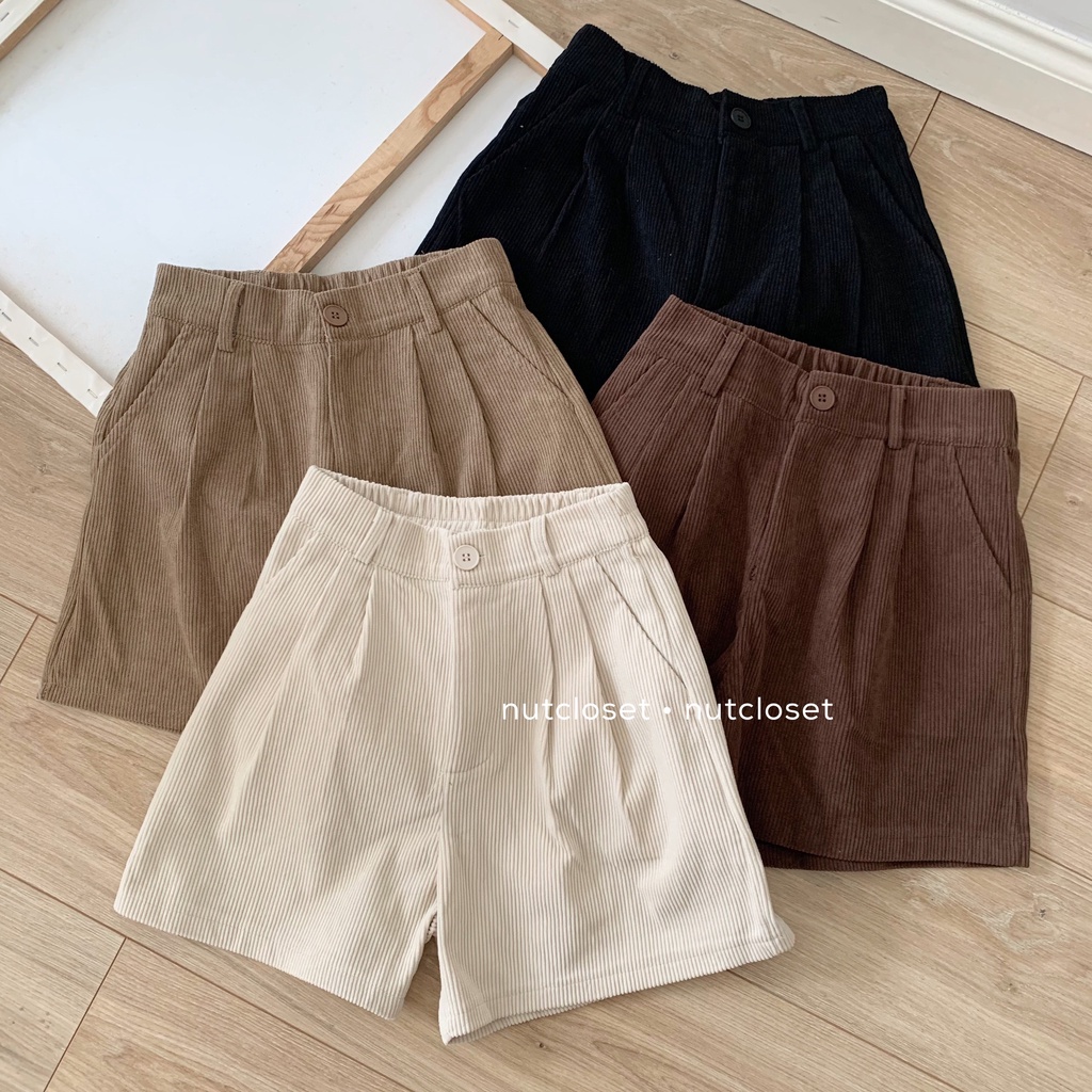 Quần short dạ nhung cạp chun sau _ Q0088 | BigBuy360 - bigbuy360.vn