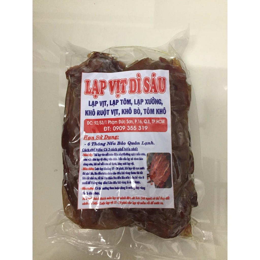 Lạp vịt dì Sáu - Loại 1 Gói 500gr