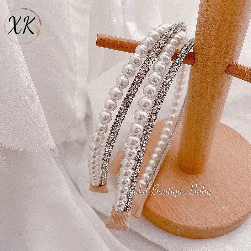 Bờm Cài Tóc Ngọc Kim Cương Party Style Hàn Quốc Cho Bé, Phụ Kiện Cài Tóc Tiểu Thư Quảng Châu Cao Cấp Bé Gái [ẢNH THẬT