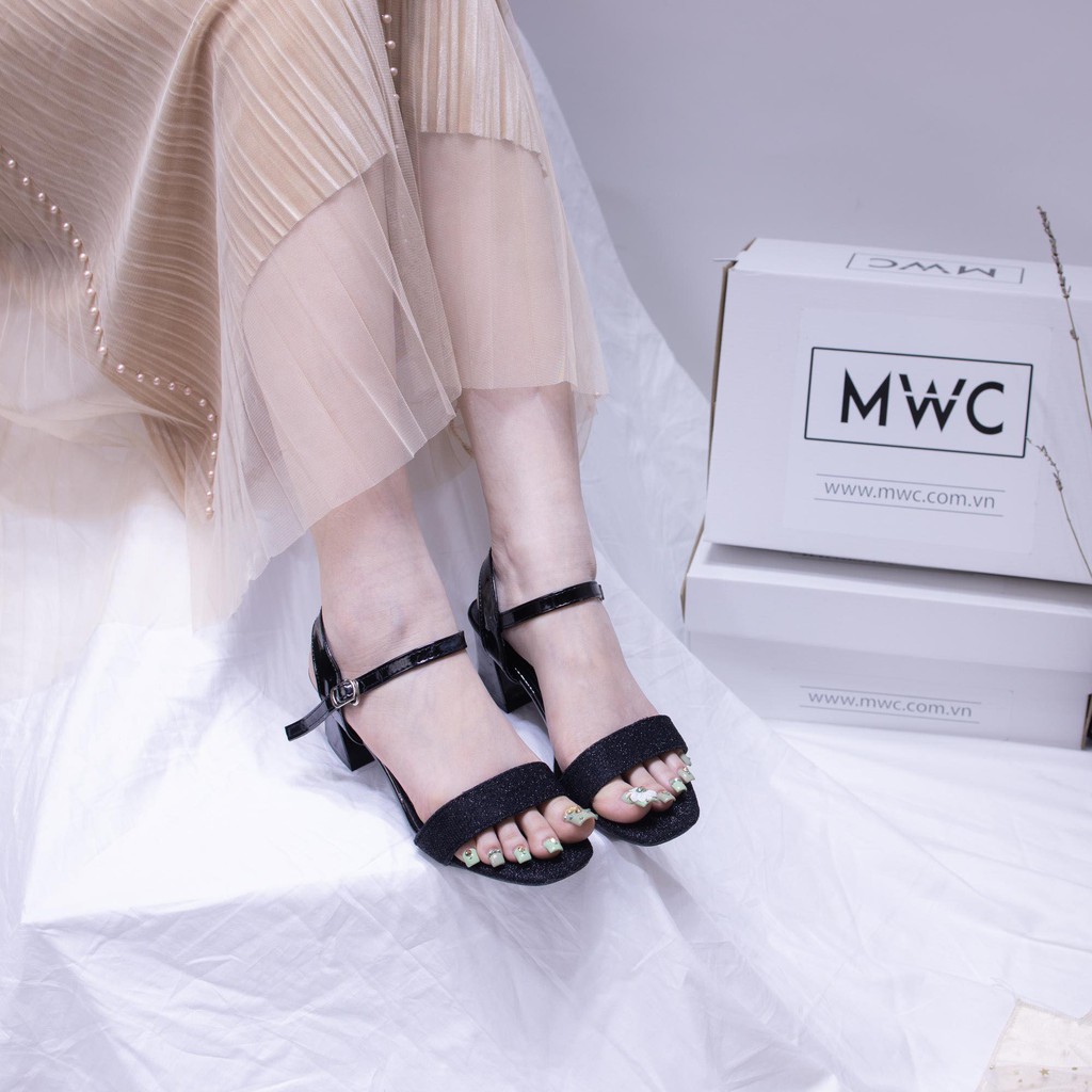 GIÀY CAO GÓT NỮ MWC - GIÀY SANDAL CAO GÓT QUAI NGANG - CAO GÓT SANDAL ĐẾ VUÔNG CAO 5CM - CAO GÓT HỞ MŨI - NUCG-3896