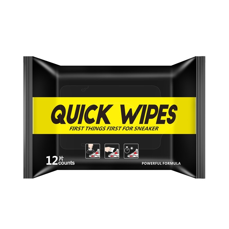 Khăn giấy ướt lau giày sneaker Quick Wipes 12 khăn chùi vệ sinh giày siêu tốc , nhỏ gọn, bỏ túi