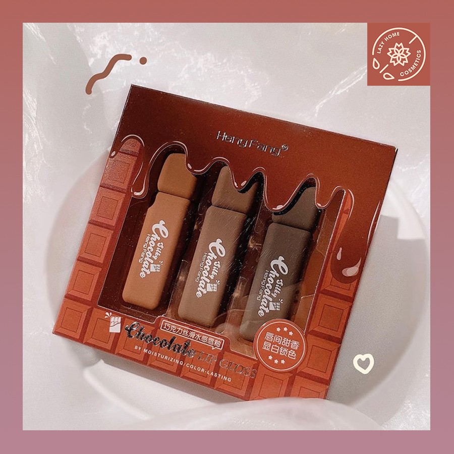 Set 3 son tint bóng lip gloss Heng Fang - Mỹ phẩm nội địa Trung