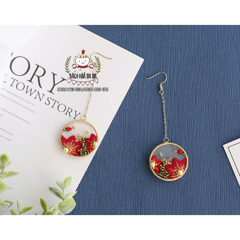💖Đồ trang sức DIY💖 GÓI NGUYÊN LIỆU tự làm bông tai thời trang hoa xuân handmade - TỰ THÊU TRANG SỨC - BÁCH HÓA NA NA