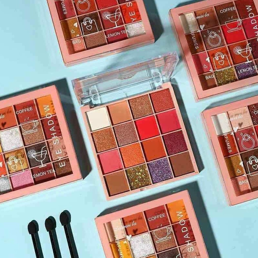 Bảng Phấn Mắt Lameila Tutu 16 ô màu Eye Shadow Coffee x Lemon Tea Có Nhũ | BigBuy360 - bigbuy360.vn