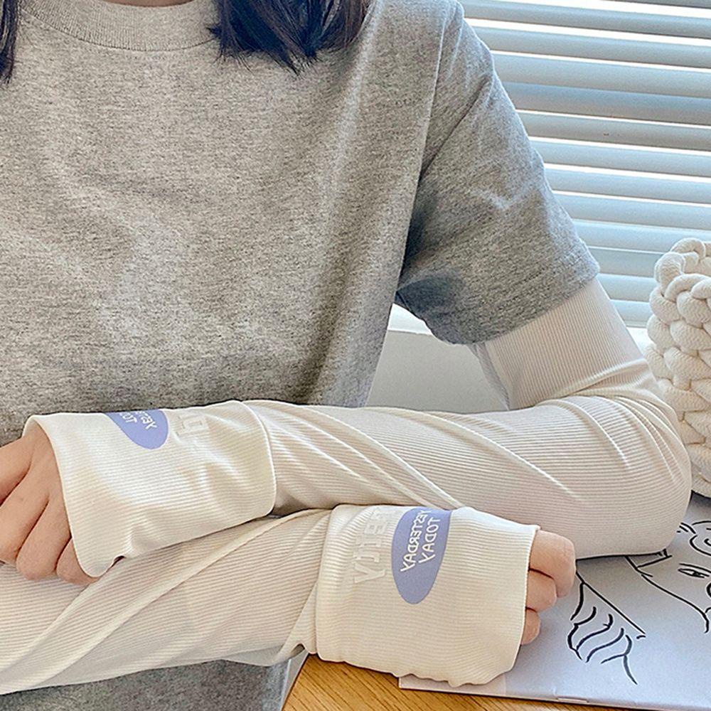 Găng Tay Giữ Ấm Cánh Tay Họa Tiết Kẻ Sọc Thoải Mái Thời Trang Cho Nữ