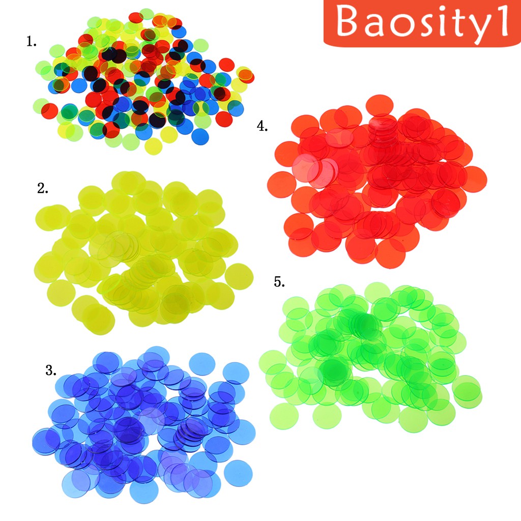 [Baosity1] Gói 100 Khoai Tây Chiên Bingo (Nhiều Màu) 1.5cm Đánh Dấu Trong Mờ Cho Bingo, Đếm Và Trò Chơi Tokens, Chip Cho Bingo