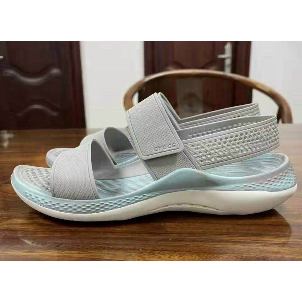 Giày Sandal Crocs Literide Nữ, Quai Ngang Nhẹ Ôm Chân, Đế Êm Chống Trơn Trượt