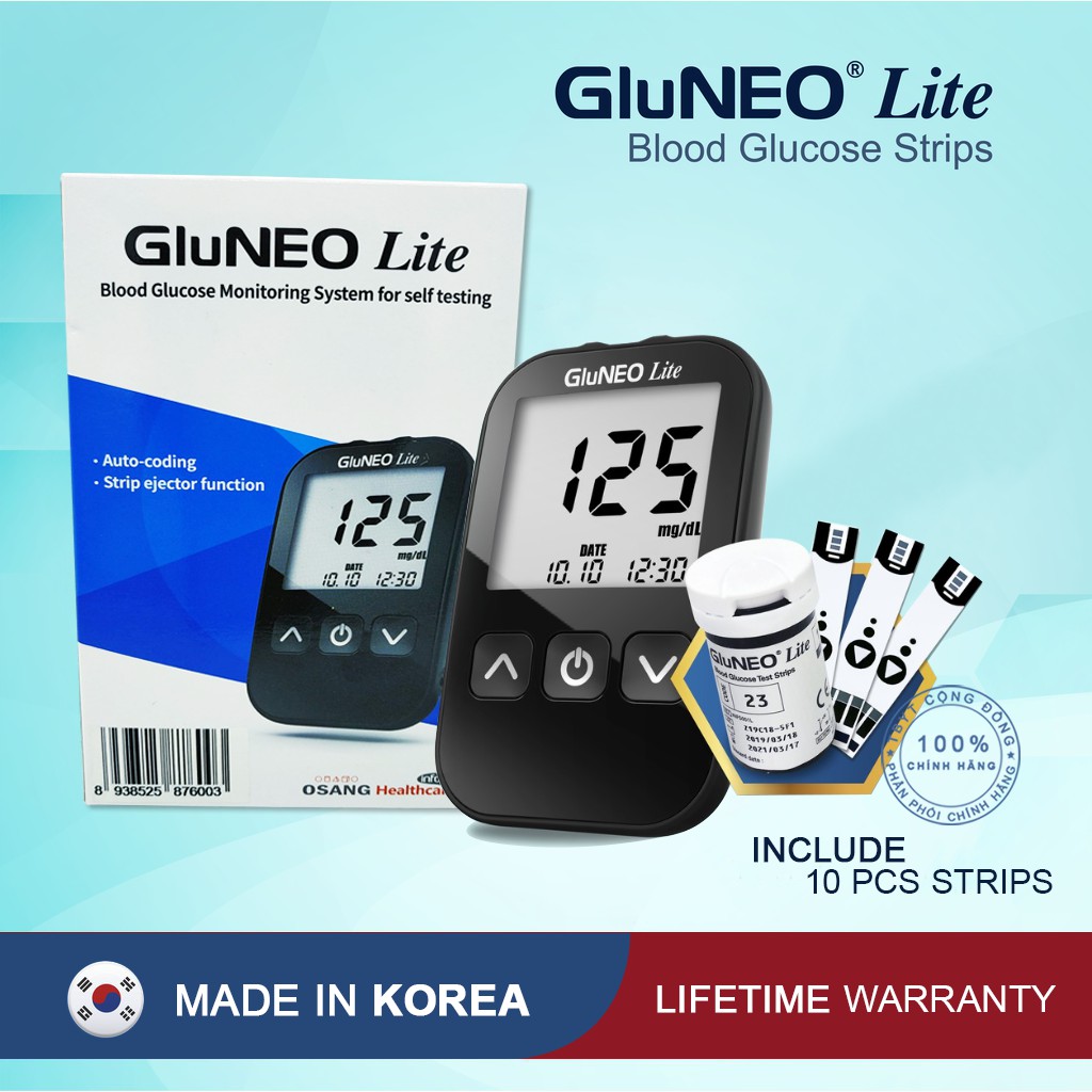 Máy Đo Đường Huyết GluNEO Lite nhập khẩu Hàn Quốc - Made In Korea