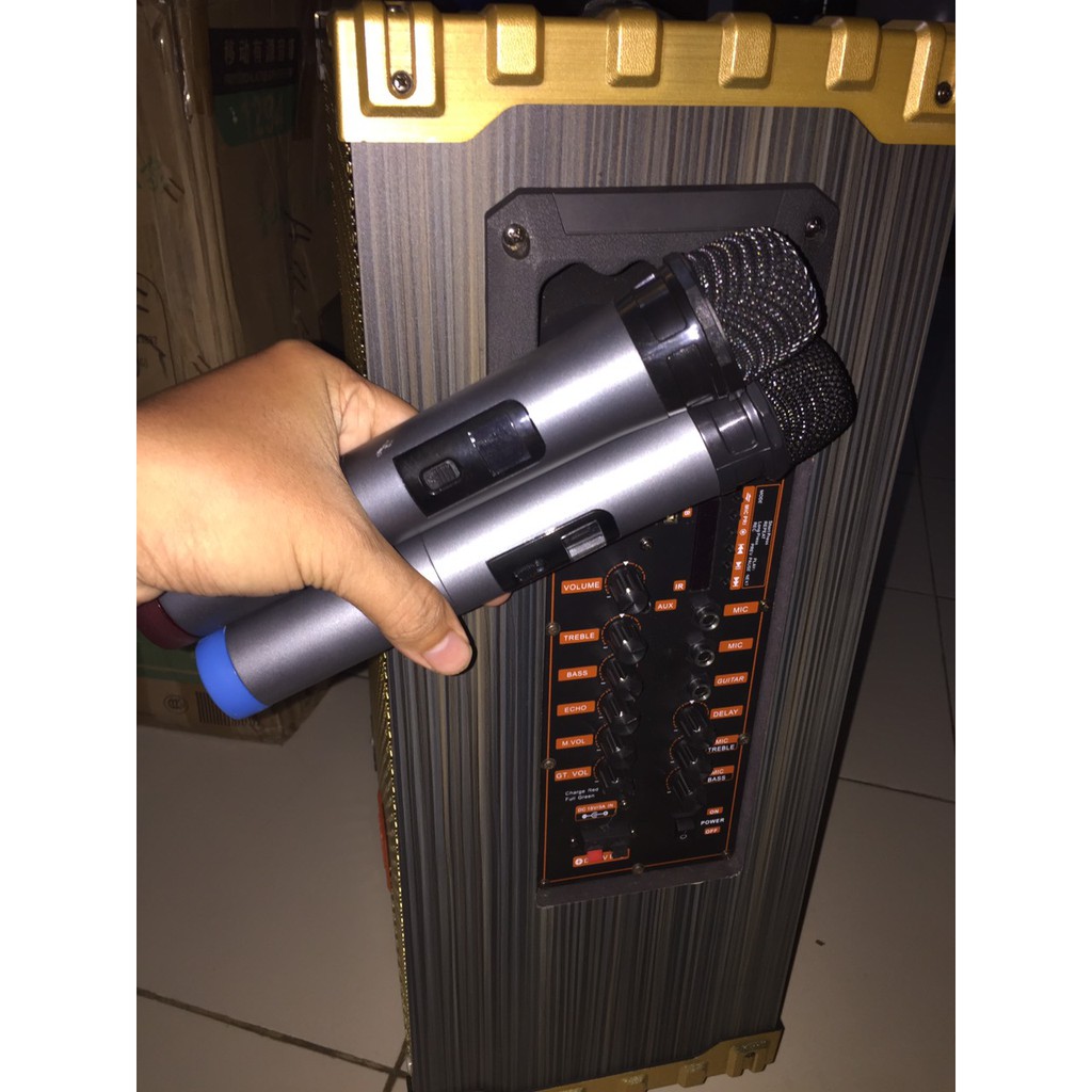 Loa kéo JBL Bass 30 Vàng Gold cao cấp - Tặng kèm 02 Micro cao cấp không 100w